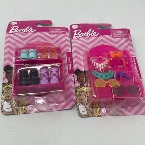 - Barbie doll shoe pack and headband pack lot of 2